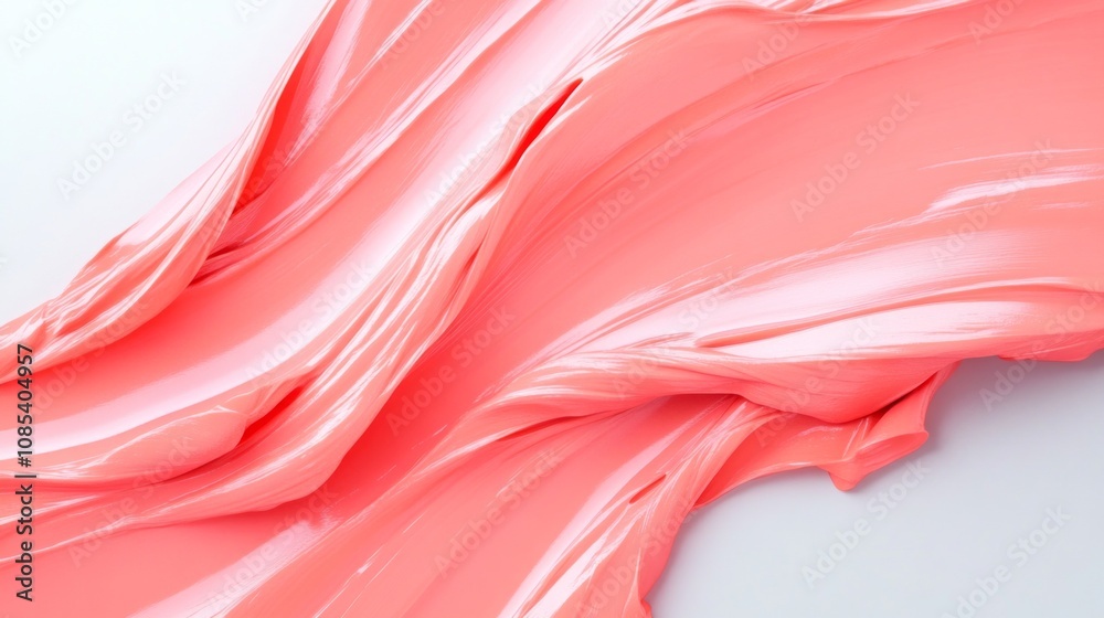 Poster a pink blob of paint with a wavy line