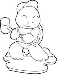 Turtle Hammer Animal Vector Graphic Art Illustration