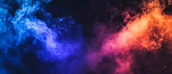 Fototapeta premium Abstract Blue and Orange Smoke Art 
