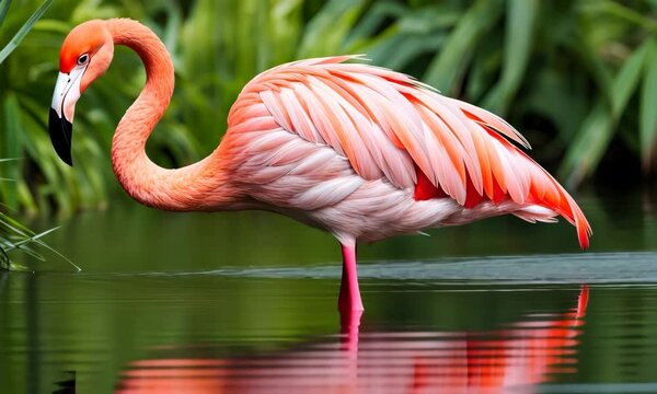 Flamingo in water