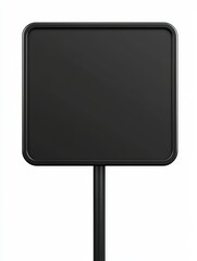 Blank Square Signpost: A simple, yet versatile black square signpost stands tall on a slender pole, ready to display your message or branding.