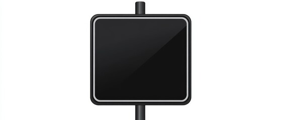 Blank Street Sign Mockup: A minimalist, square street sign with a black background and a white border, ready to be customized with your own message or design.