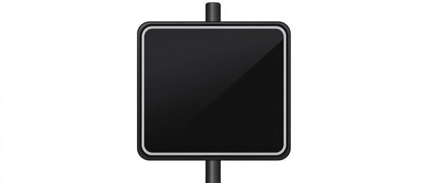 Blank Street Sign Mockup: A minimalist, square street sign with a black background and a white border, ready to be customized with your own message or design.