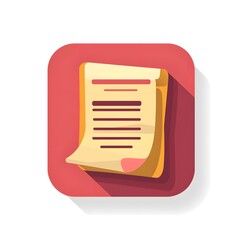 Minimalist document icon with long shadow and bold design