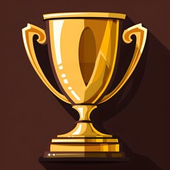 Classic golden trophy cup with a rich brown background, showcasing victory and achievement