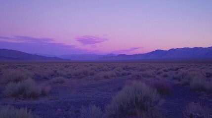Obraz premium Tranquil Twilight: A Serene Desert Landscape at Dusk