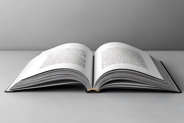 Open book in room on table with blur background