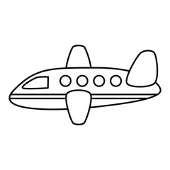 Plane cartoon so cute. On white background. Coloring for kid. Vector illustration.
