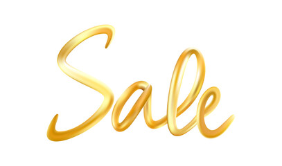 Gold Sale Lettering. Calligraphic lettering for discounts, clearances