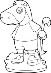 Horse Field hockey Hockey stick Animal Vector Graphic Art Illustration