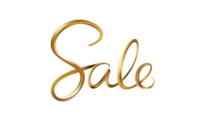 Gold Sale Lettering. Calligraphic lettering for discounts, clearances