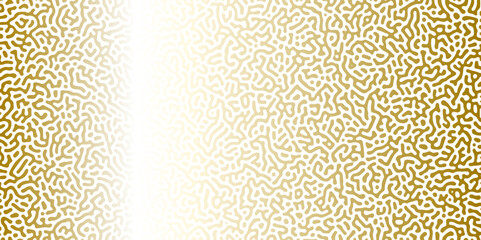 Abstract Reaction-diffusion Turing pattern natural texture golden  gradient color scheme. Linear design with biological algorithm psychedelic background. Reaction-diffusion or truing patter