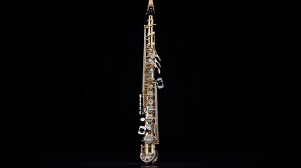 Golden Saxophone on Black Background