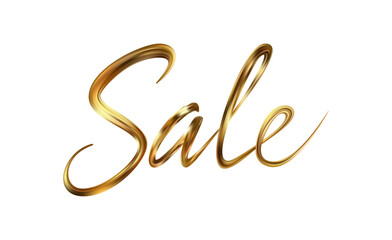 Gold Sale Lettering. Calligraphic lettering for discounts, clearances