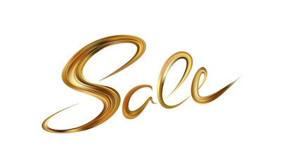 Gold Sale Lettering. Calligraphic lettering for discounts, clearances