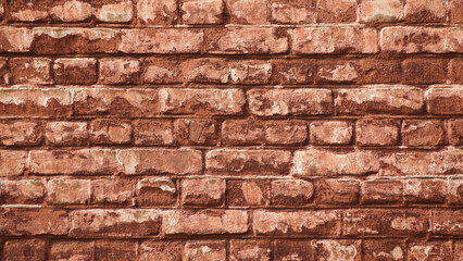 brown background in photo brick wall of brown brick close up
