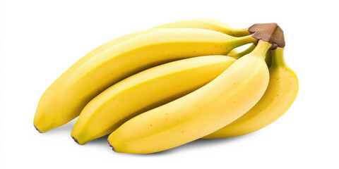 A bunch of ripe yellow bananas, showcasing their smooth skin and curved shape, perfect for healthy snacking or adding to various dishes.