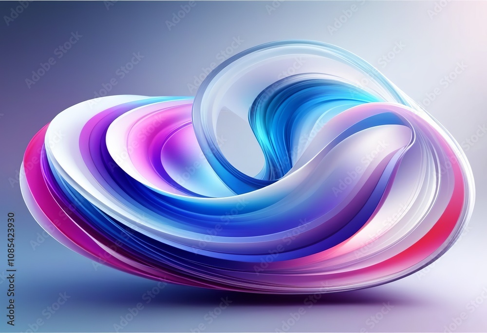 Wall mural abstract 3d colorful object. created with generative ai technology