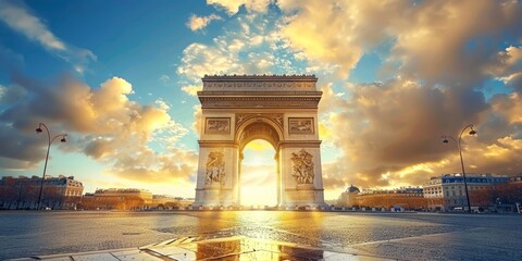 Arc de Triomphe at Sunset: A Parisian Golden Hour