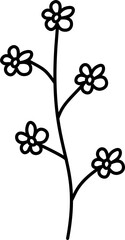 Plant outline drawing vector