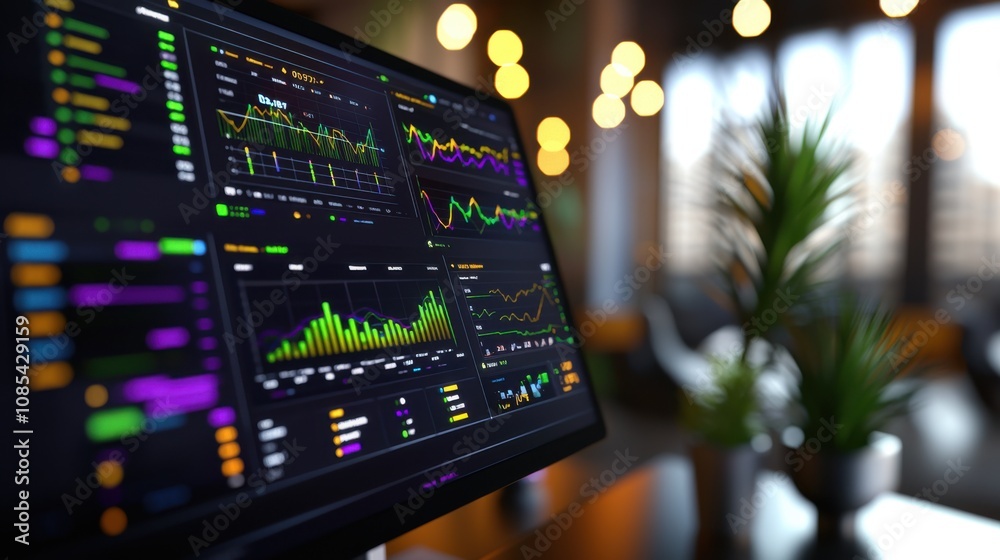 Fototapete Analytics Dashboard Displaying Performance Metrics