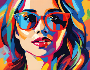 Naklejka premium colorful Impressionism Creativity with cool isolated pop art style background