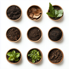 This image shows two hands holding a handful of nutrient-rich soil, with tiny green seedlings growing in it. This environment suggests gardening.