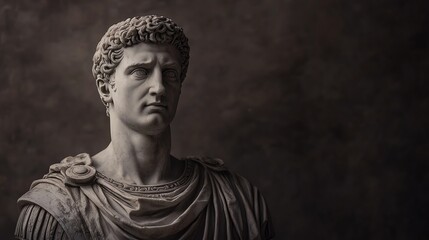 A marble bust of a man with a beard and a thoughtful expression.