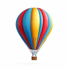 Fototapeta premium Vibrant Hot Air Balloon Icon Symbolizing Adventure and on White Background