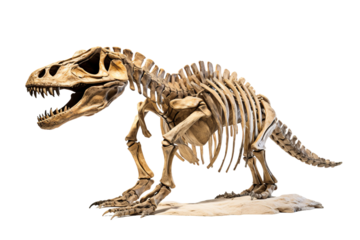 dinosaur skeleton isolated on white background
