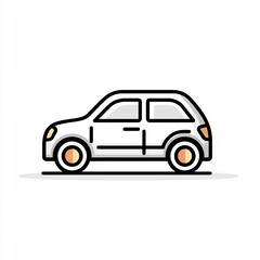 Simple Car Icon Representing Transportation or Road Trip