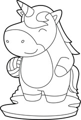 Unicorn Volleyball player Volleyball Animal Vector Graphic Art Illustration