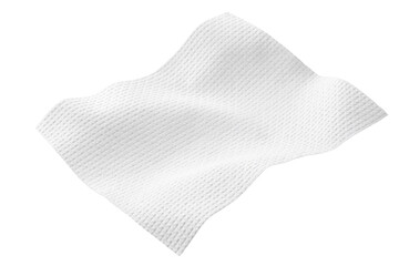 a piece of white tissue paper made of cotton on white background.