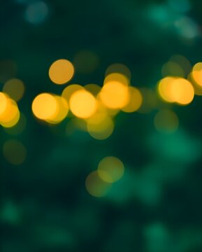 Emerald Glow: Nature-Inspired Bokeh Background, Generative Ai