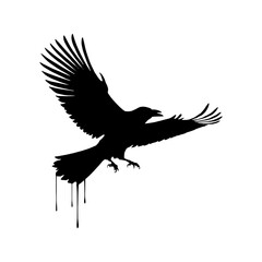 Flying Crow bird Silhouette Vector Images 1