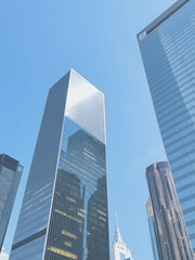 Fototapeta premium Modern Skyscrapers, Office buildings in a City Background