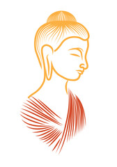 Buddha on white background in illustrator