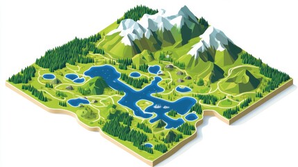 3D Isometric Tourism Map: Planning and Development of Scenic Routes