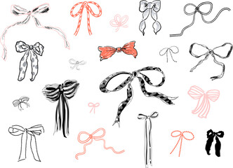 Collection of different hand drawn vector bows