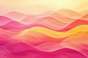 Obraz premium Soft Gradient Waves of Pink and Yellow: A Tranquil Abstract Design