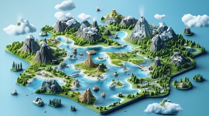 3D Isometric Tourism Map: Planning and Development of Scenic Routes