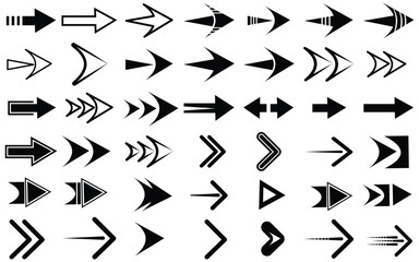 Set of Arrow icons. Collection of black Arrows sign. Modern simple Arrow and Cursor vector collection.
