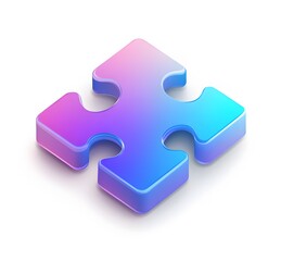 Obraz premium A Single Gradient Colored Puzzle Piece Isolate