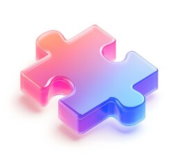 Obraz premium Glass Puzzle Piece Gradient Color Design