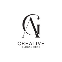 Modern Creative AG Logo Design. icon initial Based Monogram and Letters in Luxury vector
