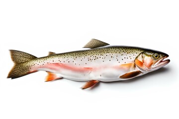 Aquatic Beauty: Natural Trout Fish Against a Crisp White Backdrop