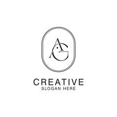 Modern Creative AG Logo Design. icon initial Based Monogram and Letters in Luxury vector