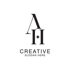 Modern Creative AH Logo Design. icon initial Based Monogram and Letters in Luxury vector