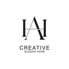 Modern Creative AH Logo Design. icon initial Based Monogram and Letters in Luxury vector