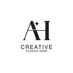 Modern Creative AH Logo Design. icon initial Based Monogram and Letters in Luxury vector